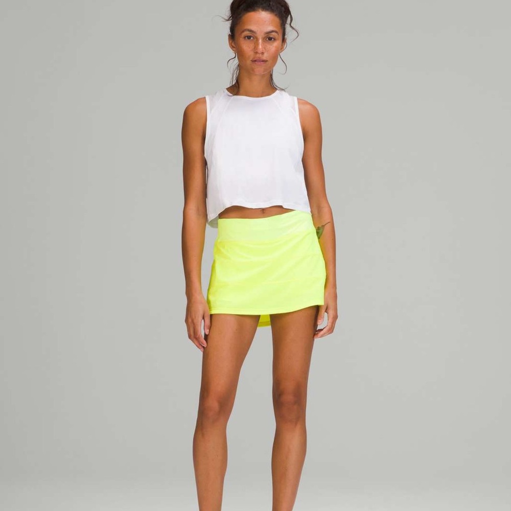 Lululemon Athletica Pace Rival Skirt, Highlighter Yellow, Sz 12